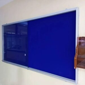 glass sliding noticeboard 6ft 5ft