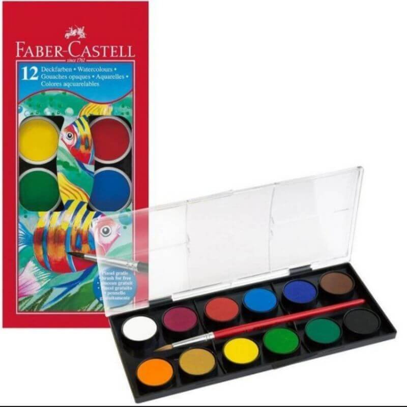 FABER CASTEL WATER COLOUR CAKES 12'S